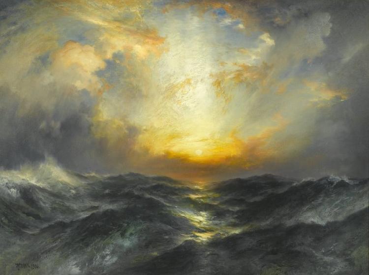 Thomas Moran Sunset at Sea Sweden oil painting art